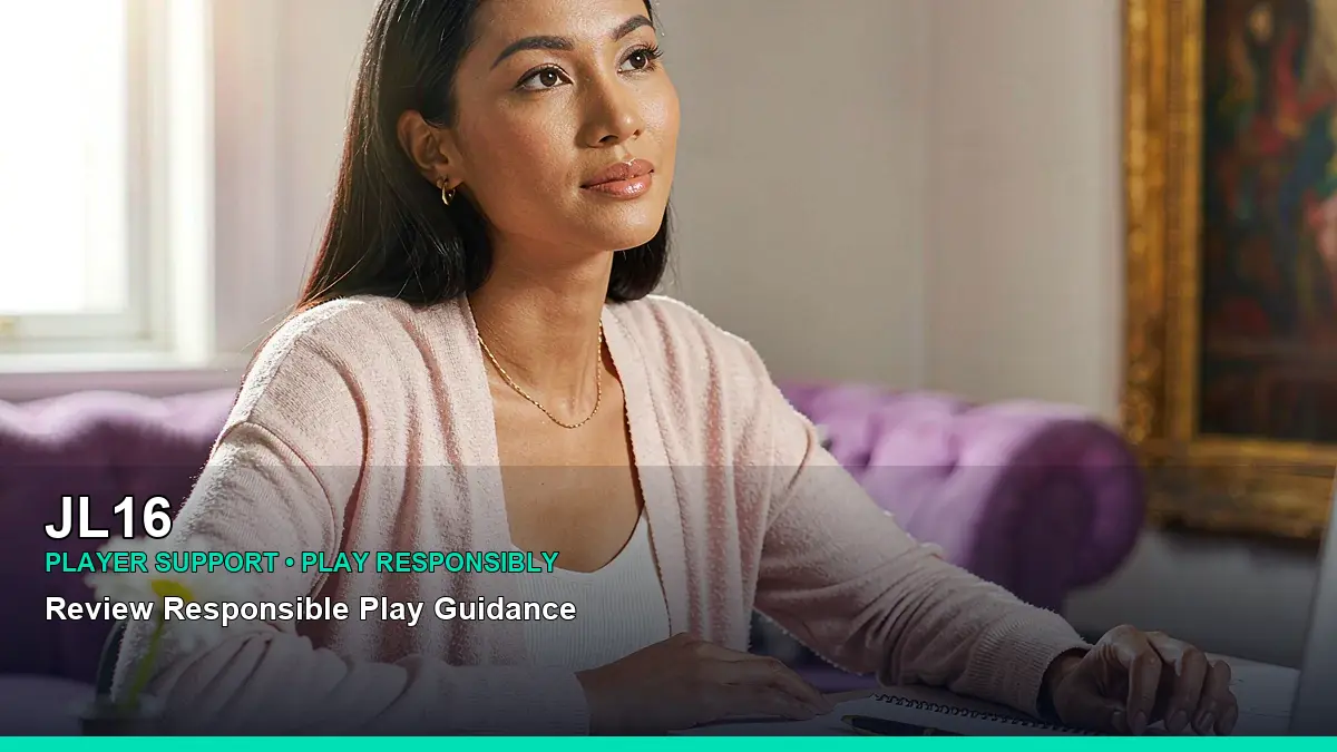 JL16 responsible gaming guide for Philippine players presented in a clean hourglass layout