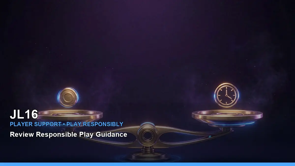 JL16 responsible gaming guide for Philippine players, featuring a timer and calm still-life composition